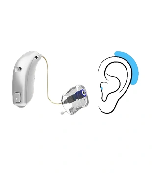 Embout RIC sur mesure discret et performant pour aide auditive